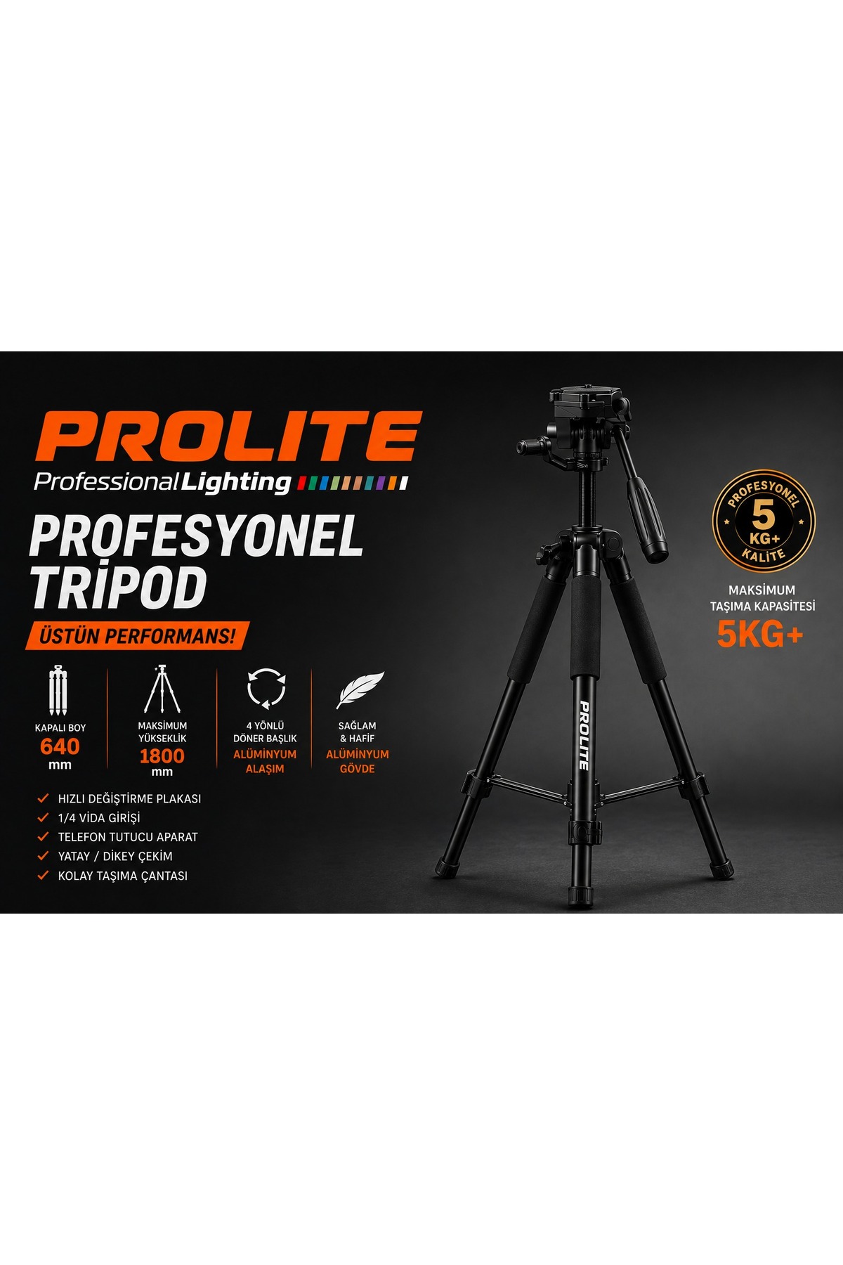 Orjinal 180 cm Tripod Dslr Telefon Gopro Teleskop Telefon Projeksiyon uyumlu Canon Nikon Sony fujifilm için - Görsel 6