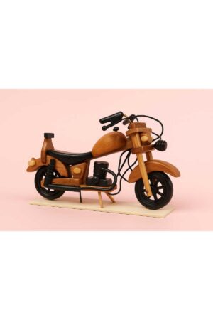 Retro Ahşap Vintage Motosiklet Biblo Orta Boy