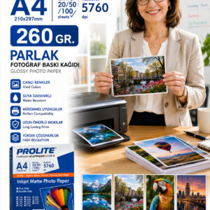 A4 Fotoğraf Resim Baskı Kağıdı 20 Adet (1 paket A4 -20 Adet - 260gsm 210X297 CM )
