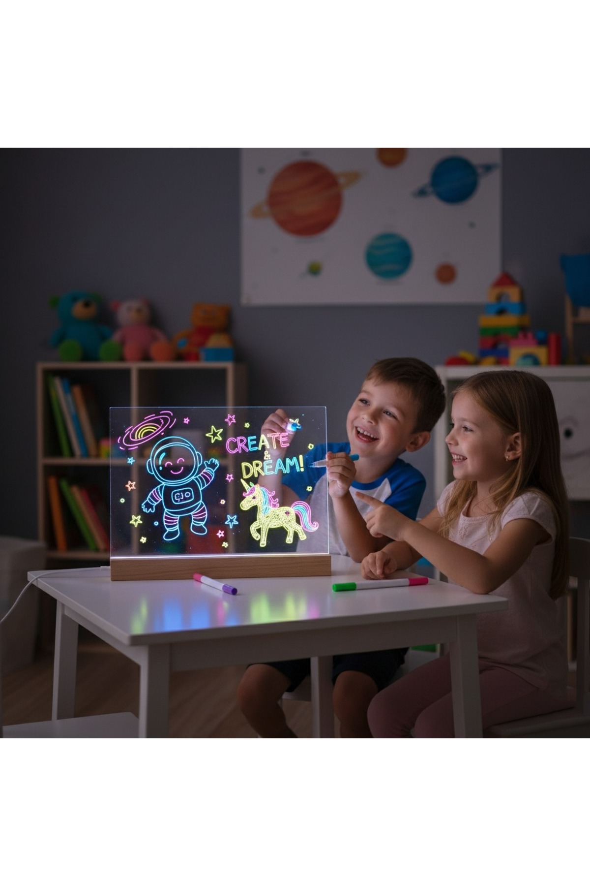 Eğitim ,reklam , Sunum , Öğrenci Yazı Yazma Vb. Çok Amaçlı LED Işıklı Yazı Tahtası ( 20x30) - Görsel 3