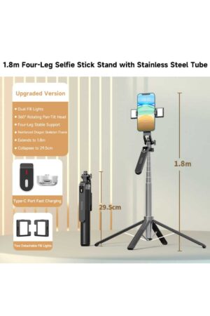 Orjinal Çift LED Işıklı Youtube Haber Konferans, Sunum,Eğitim Tripod Monopod Stabilizer