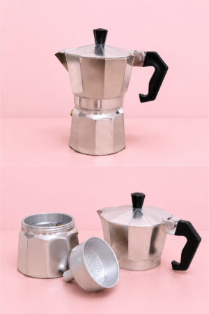 Retro Moka Pot 3 cup Ev ofis ve Kamp Kahve Çekirdeği Demliği