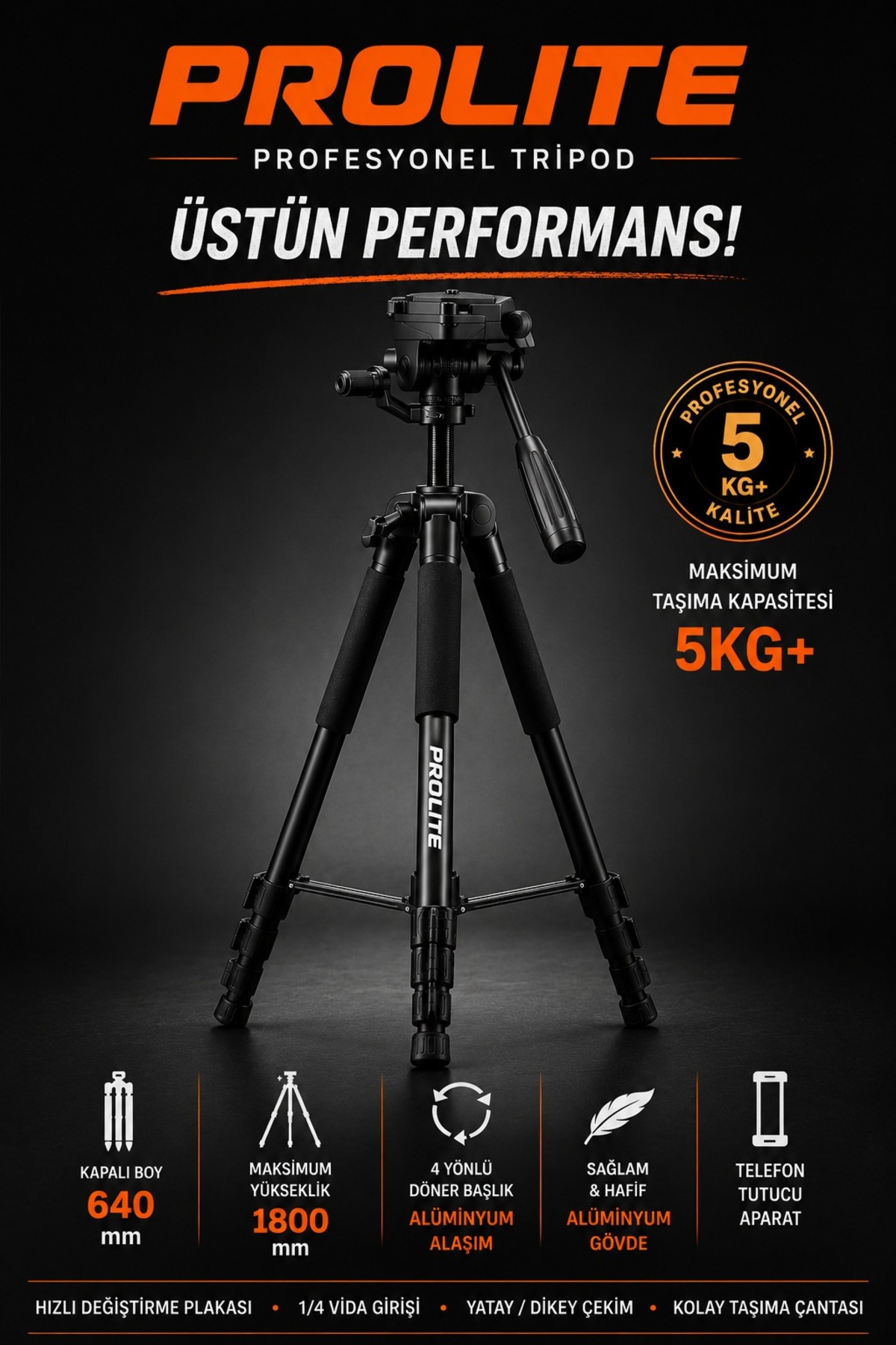 Orjinal 180 cm Tripod Dslr Telefon Gopro Teleskop Telefon Projeksiyon uyumlu Canon Nikon Sony fujifilm için
