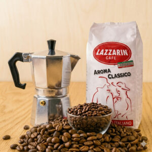 Retro Moka Pot MOKA POD ve Lazzini Çekirdek Kahve Set